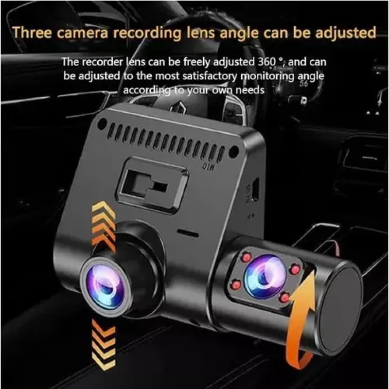 KOS-14011 Fedélzeti Kamera 3 Kamerával – Full HD 1080P, Magyar Menü, Éjszakai Látás