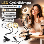 Professional Live Stream S9 LED körlámpa telefontartóval (csíptetős)