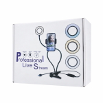 Professional Live Stream S9 LED körlámpa telefontartóval (csíptetős)