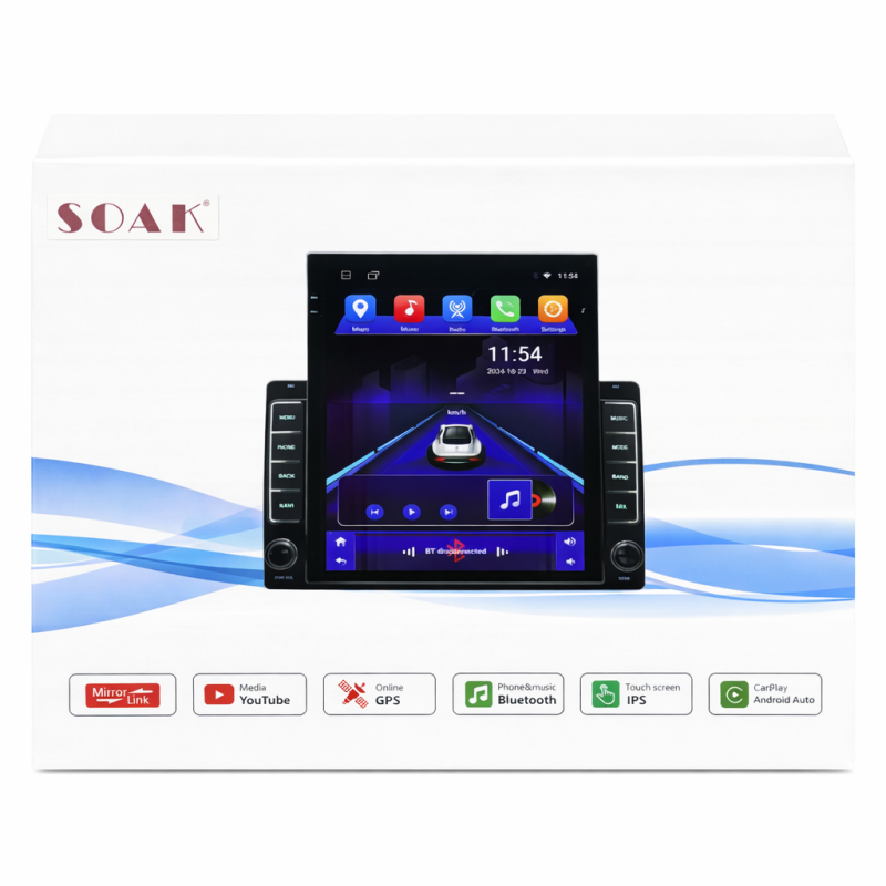 SOAK 929CP Android Autós Multimédia Fejegység – Érintőképernyős GPS, Bluetooth, CarPlay / Android Auto