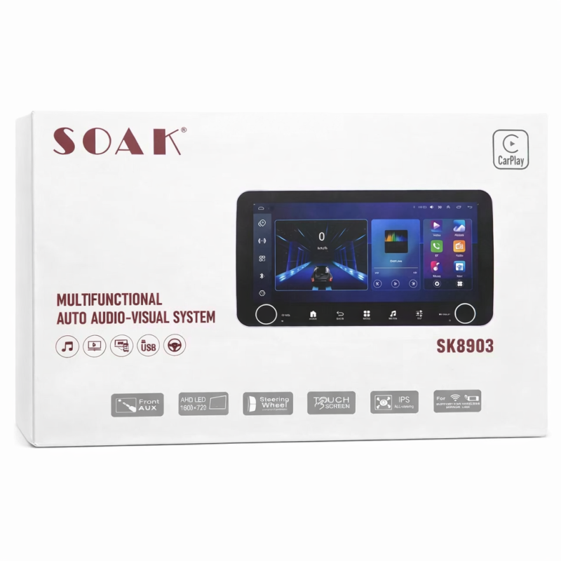 SOAK SK8903 8” Android érintőképernyős autórádió – Vezeték nélküli Android Auto és Apple CarPlay támogatással