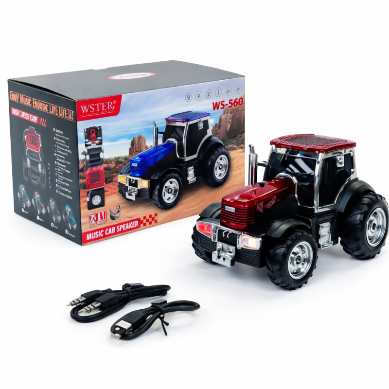 Traktor formájú Bluetooth hangszóró 15W – WS-560 vezeték nélküli sztereó hangszóró TWS funkcióval