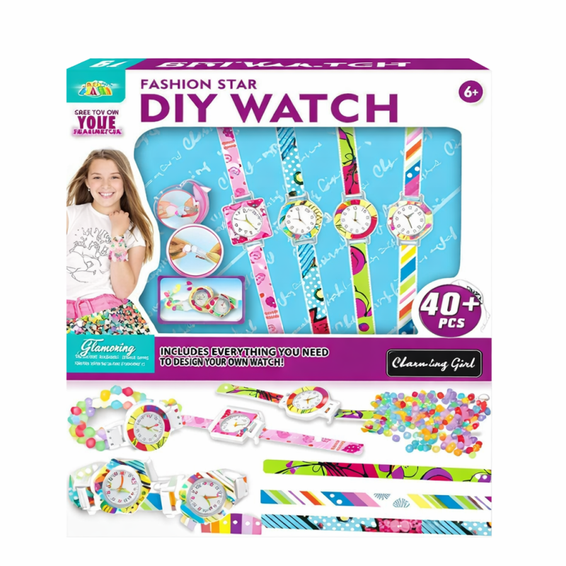 Csináld magad – Órakarkötő készlet lányoknak (40 db-os)
