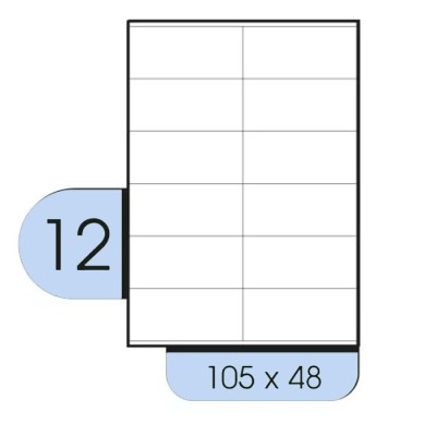 DataLine Esselte fehér etikett címke A4, 12db x 100 lap /cs (105 x 48mm) 36845