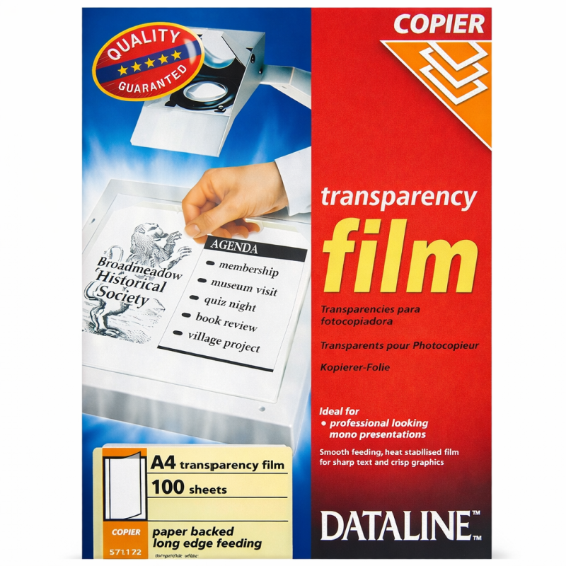 DataLine Esselte Lézer fólia átlátszó  fekete-fehér fénymásolóhoz A4, 57172  100db/cs