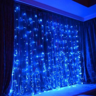 LED Fényfüggöny 3m x 3m távirányítóval 8 világítási móddal - kék