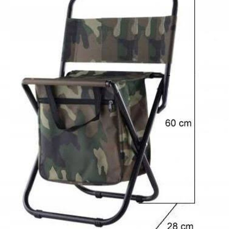 2in1 Horgász szék beépített táskával és támlával - terepmintás