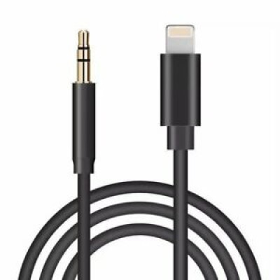 IPhone Lightning csatlakozású 3.5mm Jack átalakító adapter 100cm fekete