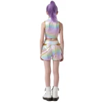 K-POP fellépő jelmez szett lányoknak – hologramos top és short