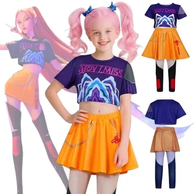 K-Pop Demonvadász Mira jelmez parókával – gyerek cosplay szett