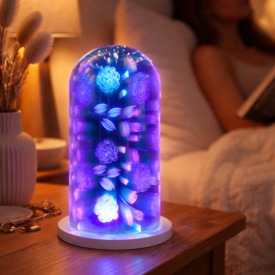 3D hatású ledes lámpás, Csodálatos dekoráció romantikus fényű éjszakai lámpa