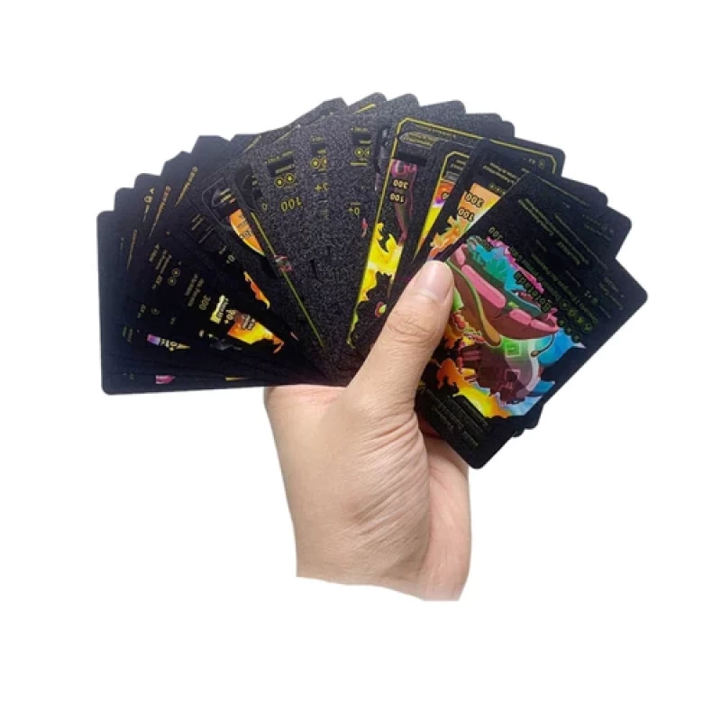 Pokemon  kártya készlet, fekete 25 db vizallo plasztik kartya Trading Card Game Waterproof Plastic