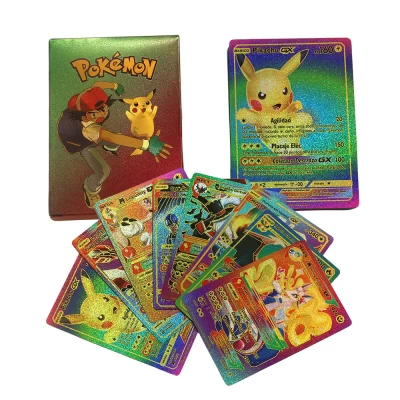 Pokemon  kártya készlet, színes 25 db vizallo plasztik kartya Trading Card Game Waterproof Plastic