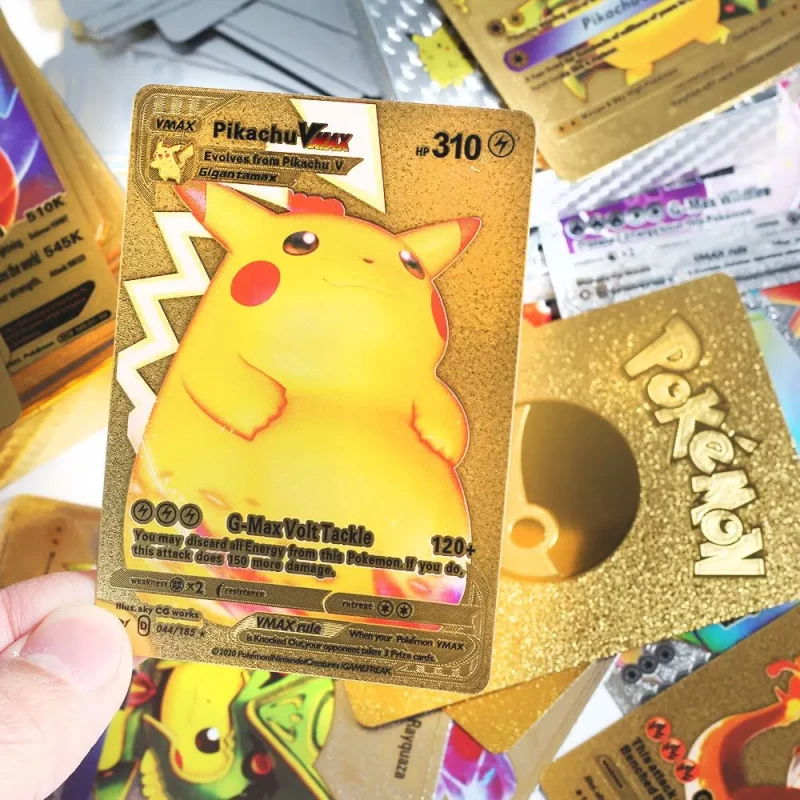 Pokemon  kártya készlet, Gold 25 db vizallo plasztik kartya Trading Card Game Waterproof Plastic