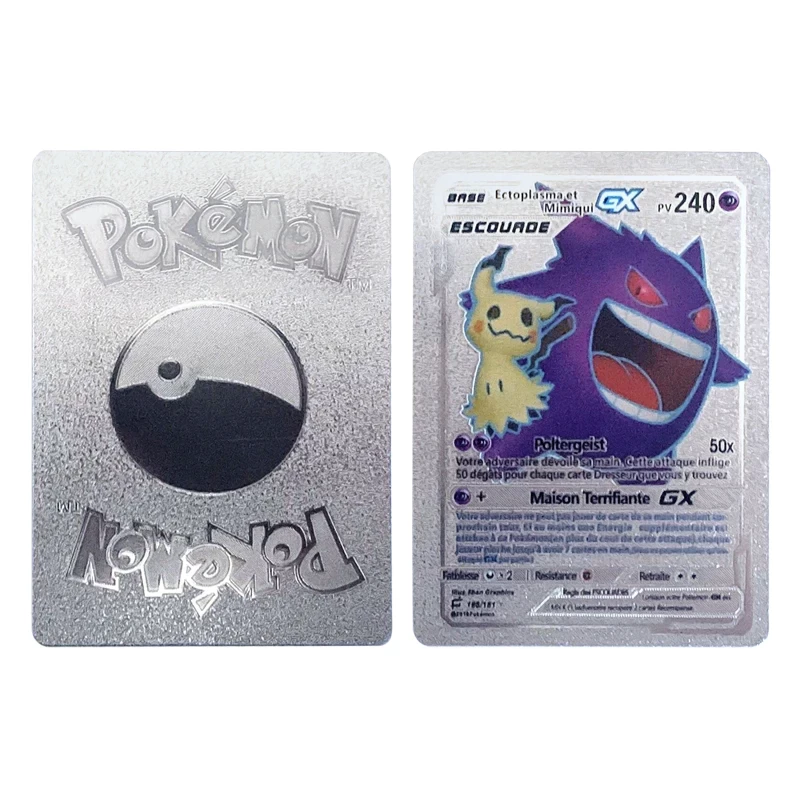 Pokemon  kártya készlet, Silver 25 db vizallo plasztik kartya Trading Card Game Waterproof Plastic