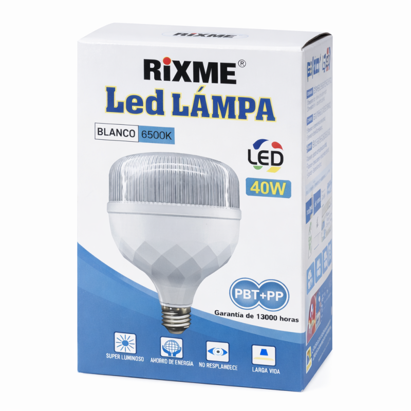 RIXME LED lámpa – 40W, 6500K (Hideg fehér) E27