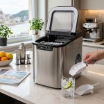 Jégkocka készítő gép 120 W – 12 kg/nap, 2,2 l, ezüst , Ruhhy K5537
