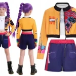 K-Pop Démonvadász Rumi jelmez parókával – gyerek cosplay szett