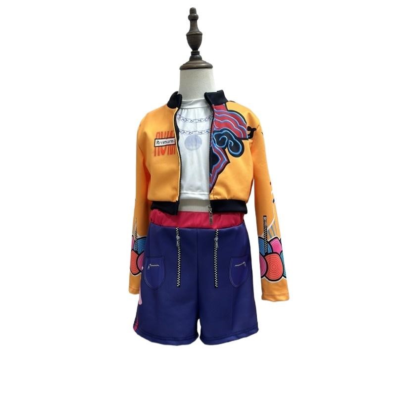 K-Pop Démonvadász Rumi jelmez parókával – gyerek cosplay szett