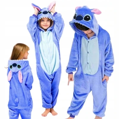 Stitch jelmez plüss pizsama kigurumi gyerekeknek – puha, meleg és kényelmes