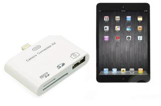 Lightning Camera Kit i5-14 3 in 1 USB Card Reader 8-Pin Lightning Adapter Camera Connection Kit for iPad 4/iPad Mini