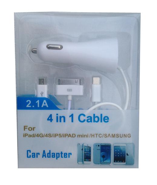 4 in 1 cable For iPad/4G/4S/iP5/iPad mini/HTC/SAMSUNG 2.1A