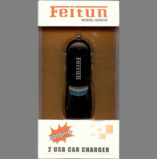 Feitun AH0030 DUAL USB CAR CHARGER 3000A ( for phone &amp; pad )