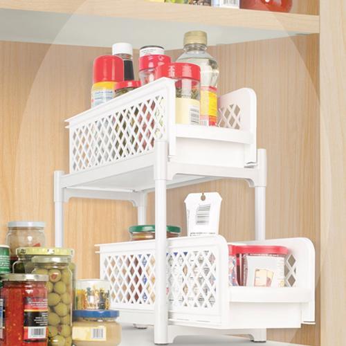 Csúszásmentes, Fiókos Tároló Polc * Portable2-Tier BASKET DRAWERS *