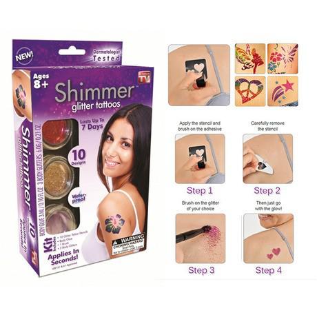 SHIMMER Glitter Tattoos csillámtetováló készlet