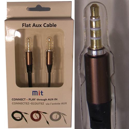 mit Flat Aux Cable 1 méter ( 3.5mm male - 3.5mm male )  REF: 3847