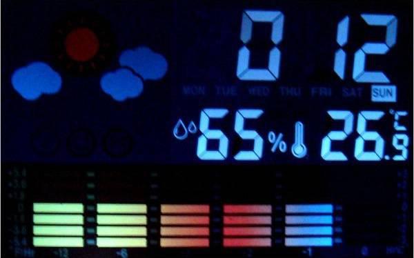 Színes kijelző Naptár vetítő, digitális LCD időjárás ébresztőóra,állomás, Hőméró kivetítő 8190
