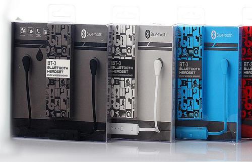 Bluetooth headset BT-3 Wireless Sport mini style nyakpántos mikrofonnal, hangerőszabályzóval