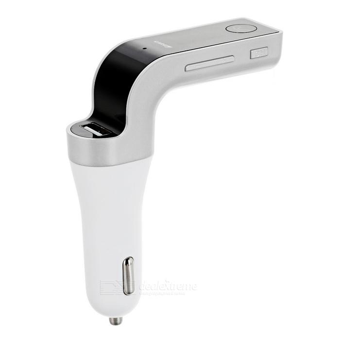 CAR G7 Bluetooth autós FM Transmitter MP3 lejátszó / Kihangosítás / USB töltő / TF Ezüst