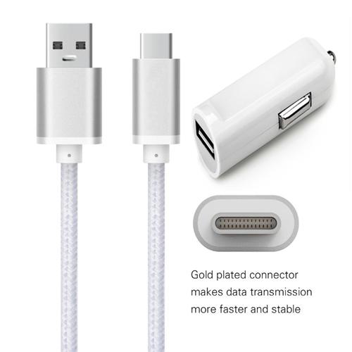 C típusú USB kábel, Gyorstöltő kábel és Adat Sync kábel 100cm, Szivargyújtó töltővel