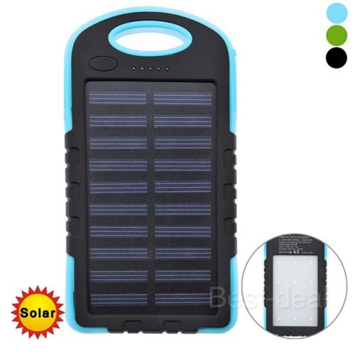 Power Bank 20000mAh Dual USB Napelemes, 6 LED-es ( External Solar Battery )