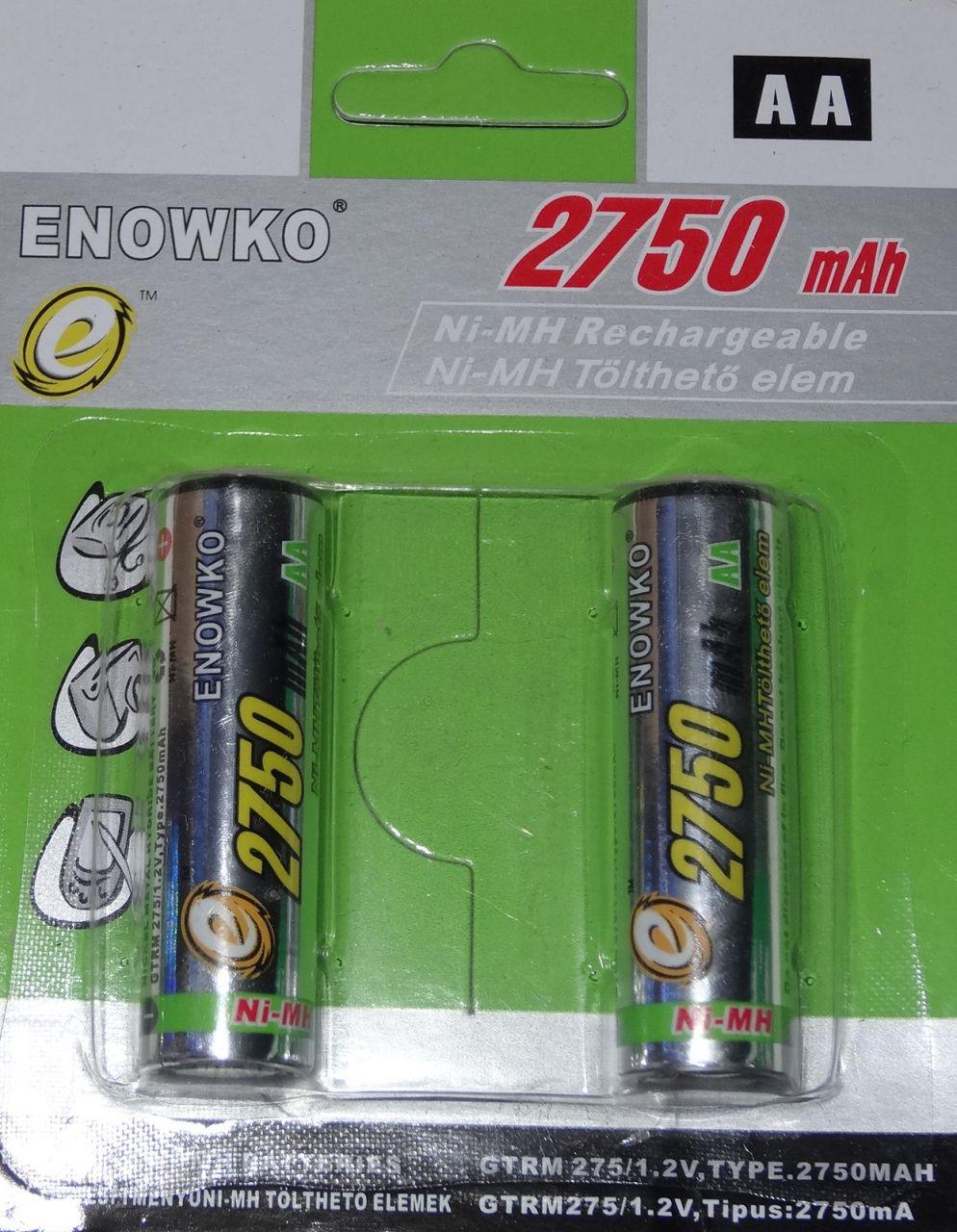 Akkumulátor Enowko Ni-MH 1750 mAh 1,2V AAA Ceruza akksi 2db