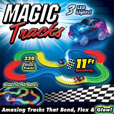 Mágikus autópálya, LED-es kisautóval ( Magic Tracks Glow-in-the-Dark Race Car Tracks ) sötétben világító