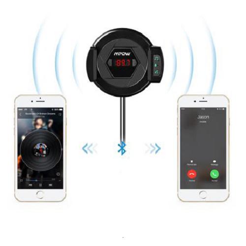 Forgatható autós telefontartó / Bluetooth FM Transzmitter / töltő