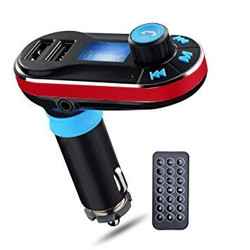 FM Transmitter 5in1 Dual USB Car Charger Support SD/TF Card Music Control Hands-Free Calling