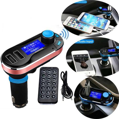 FM Transmitter 5in1 Dual USB Car Charger Support SD/TF Card Music Control Hands-Free Calling