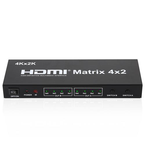 HDMI Matrix Switch 4x2 4K*2K , 3D 1080P V1.4 for HDTV XBOX DVD PS3 Projector