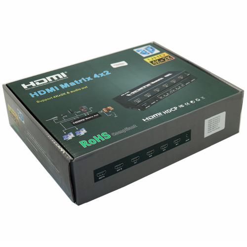 HDMI Matrix Switch 4x2 4K*2K , 3D 1080P V1.4 for HDTV XBOX DVD PS3 Projector