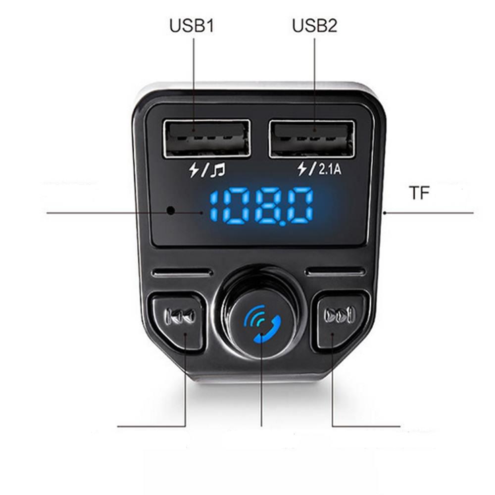 X1 transmitter autó Bluetooth  kihangosító  FM adóval Két USB töltő MP3 zenelejátszó 