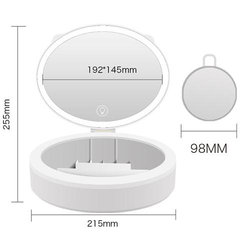Smink tükör LED háttérvilágítással,  Érintésvezérlés 3 világítási mód, hordozható Doboz