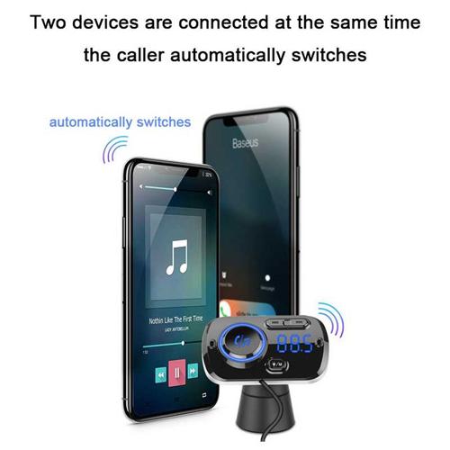 Transmitter BC49BQ Bluetooth autós MP3 lejátszó Fm LED kijelzővel 2 telefonos kapcsolat