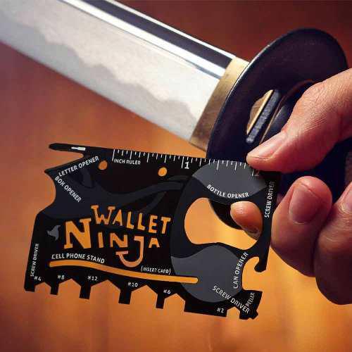 Wallet Ninja - 18 az 1-ben hitelkártya méretű zsebszerszám