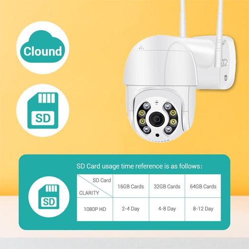 Kültéri Biztonsági IP Kamera Pan / Tilt Wifi kamera HD1080P H.265 Onvif HD PTZ Wifi