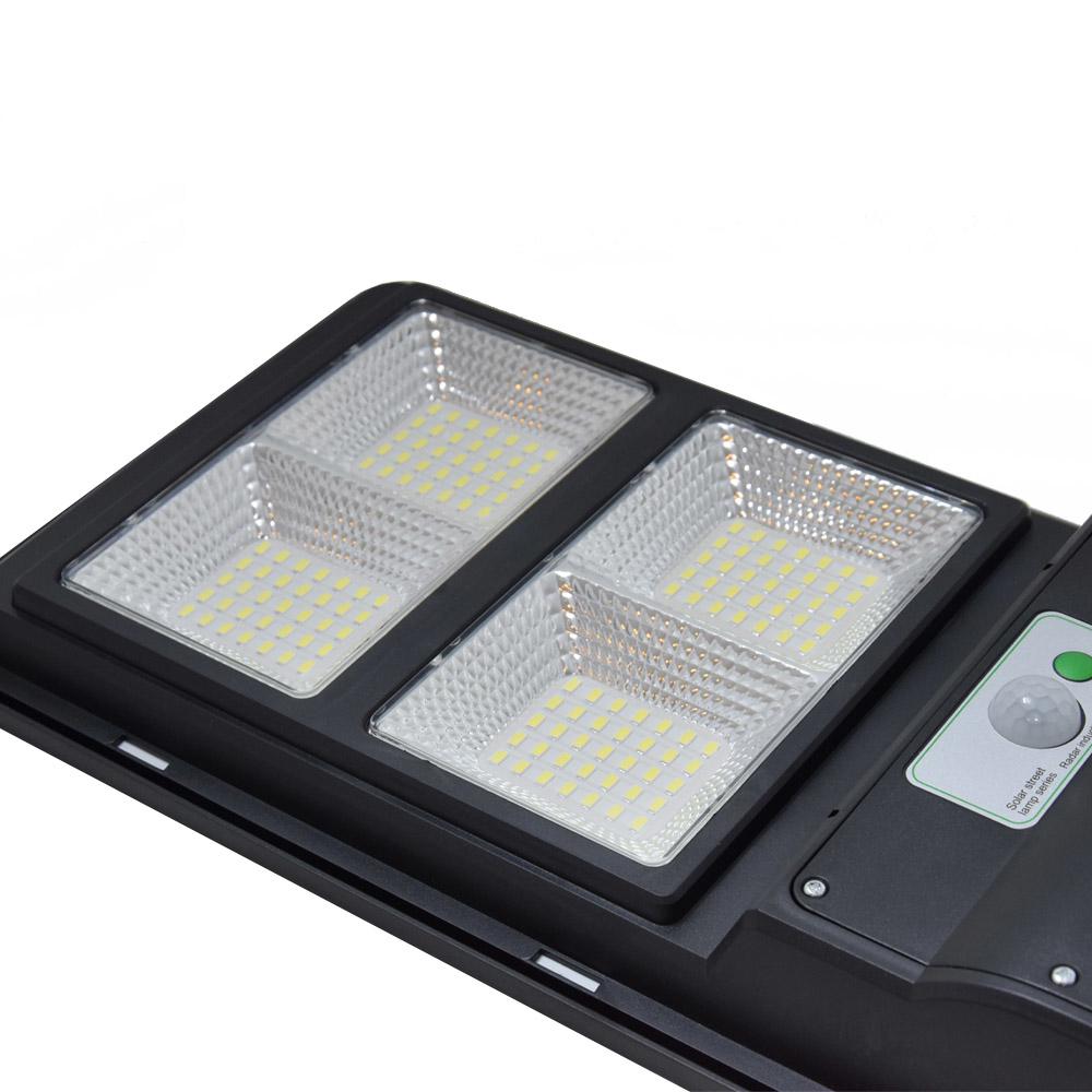 LED térvilágítás távirányítós, napelemes, fény-és mozgásérzékelős utcai szolárlámpa – 200W