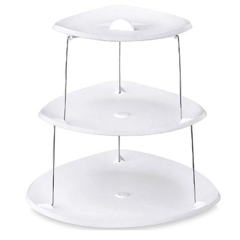 Összecsukható 3 rétegű dekoratív műanyag tálca - 3 Tier Twist Fold Party Tray 