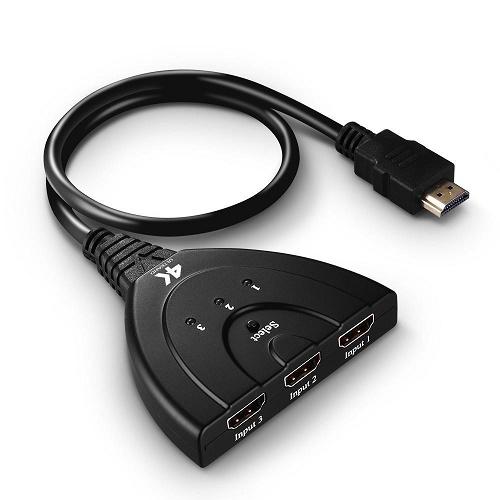 HDMI 3 portos elosztó